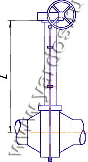 Кран шаровой с удлиненным штоком